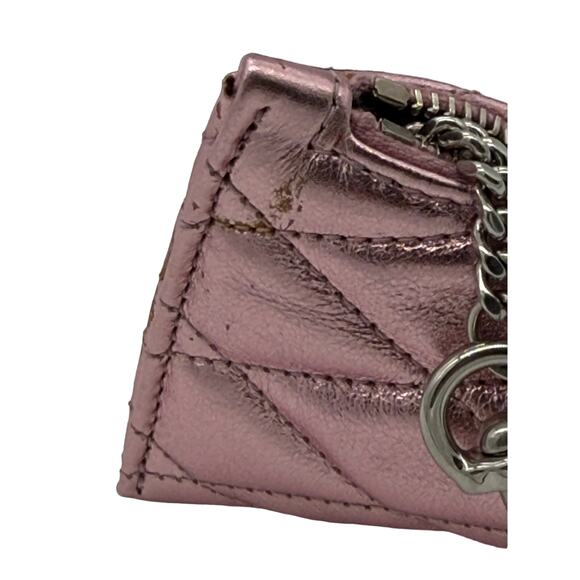 Saint Laurent Berlingo YSL Quilted Metallic Bag Charm*Brand-New w/Dustbag! Pink - Picture 6 of 8